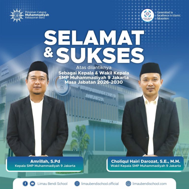 PCM Kebayoran Baru Resmi Lantik Kepala dan Wakil Kepala SD Muhammadiyah 5 Jakarta serta SMP Muhammadiyah 9 Jakarta Periode 2026–2030