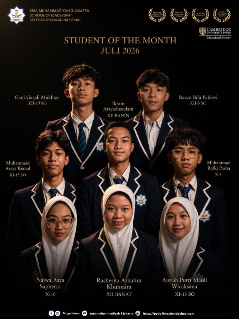 Selamat kepada siswa / siswi yg telah meraih penghargaan “Student Of The Month “JULI” 2026″ 🏆🏆🏆